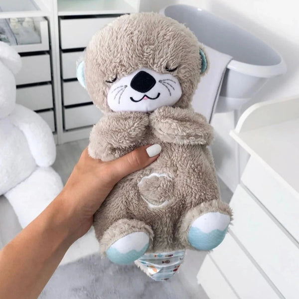 Breathing Teddy Bear with Lights - Breathing Otter Plushie(Glowing Music Otter)