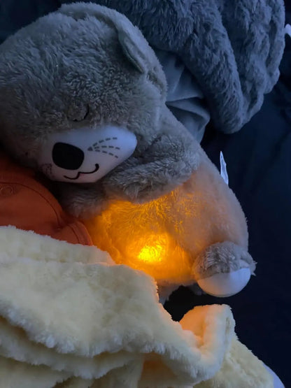 Breathing Teddy Bear with Lights - Breathing Otter Plushie(Glowing Music Otter)