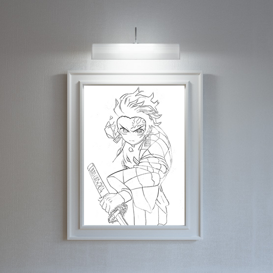 Tanjiro Kamado led photo frame, LED Light Painting Wall Art, Luminous Reflecting Light.