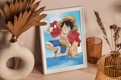 monkey d luffy led photo frame, LED Light Painting Wall Art, Luminous Reflecting Light.