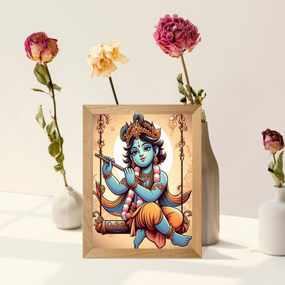 krishna led photo frame, LED Light Painting Wall Art, Luminous Reflecting Light