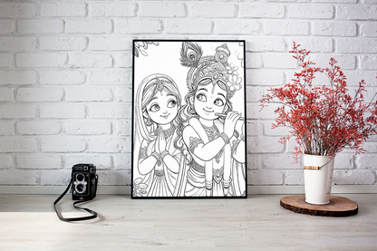 Radha Krishna led photo frame, LED Light Painting Wall Art, Luminous Reflecting Light.