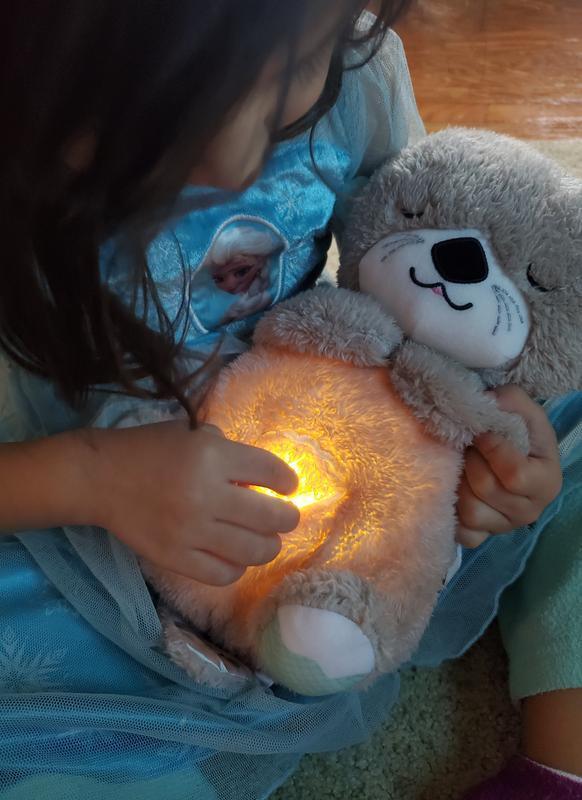 Breathing Teddy Bear with Lights - Breathing Otter Plushie(Glowing Music Otter)