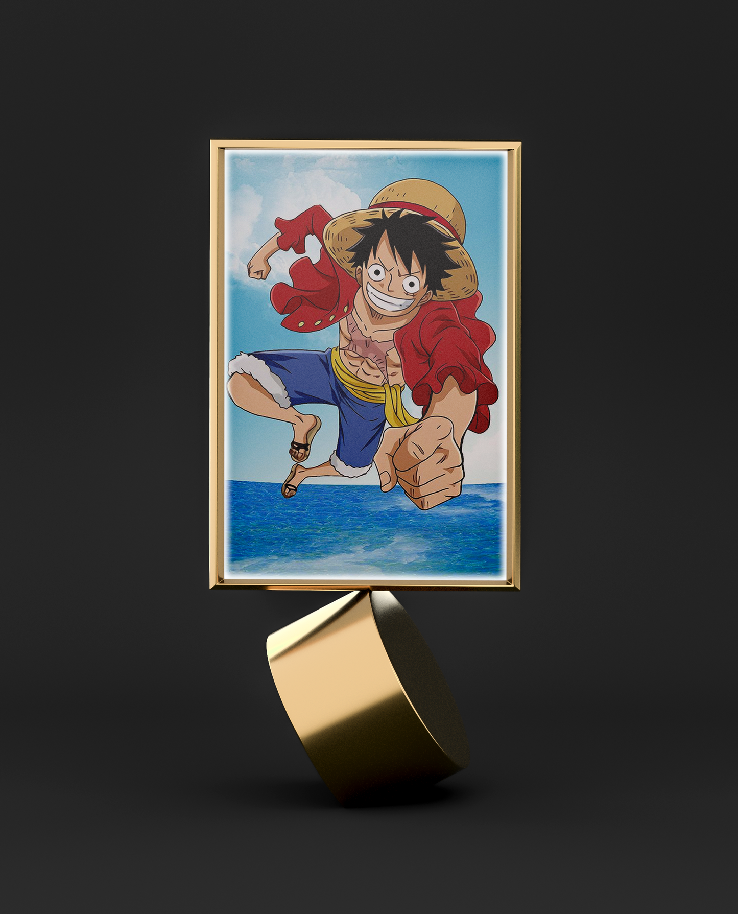 monkey d luffy led photo frame, LED Light Painting Wall Art, Luminous Reflecting Light.