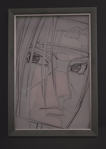 Itachi Uchiha  led photo frame, LED Light Painting Wall Art, Luminous Reflecting Light.